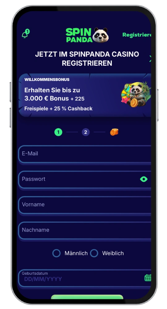 SpinPanda Casino registreren